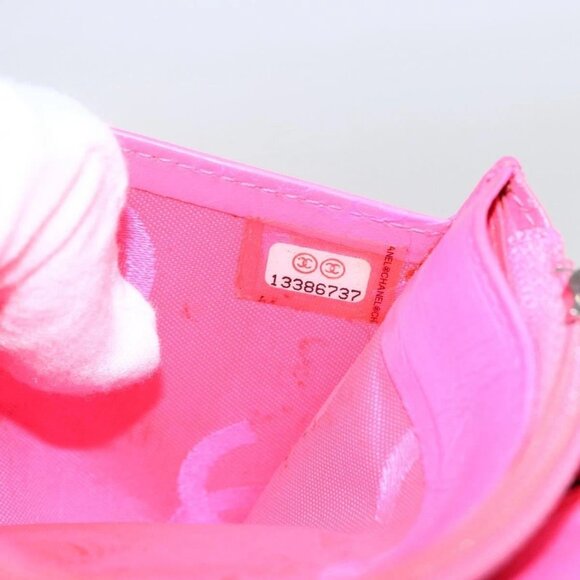 CHANEL Matelasse Cambon Line Long Wallet Calf Skin Black Silver CC Auth 147683 - Picture 12 of 16